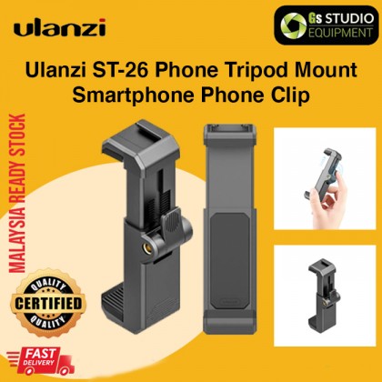 Ulanzi ST-26 Phone Tripod Mount For Mobile Productions with Single Cold Shoe Mount For Light Mic with 1/4"-20 Threaded Hole  
